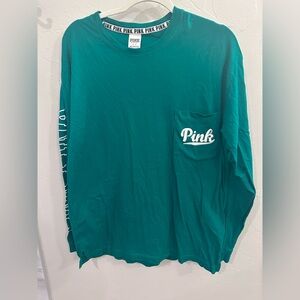 PINK Victoria's Secret Kelly green Long Sleeve Tee